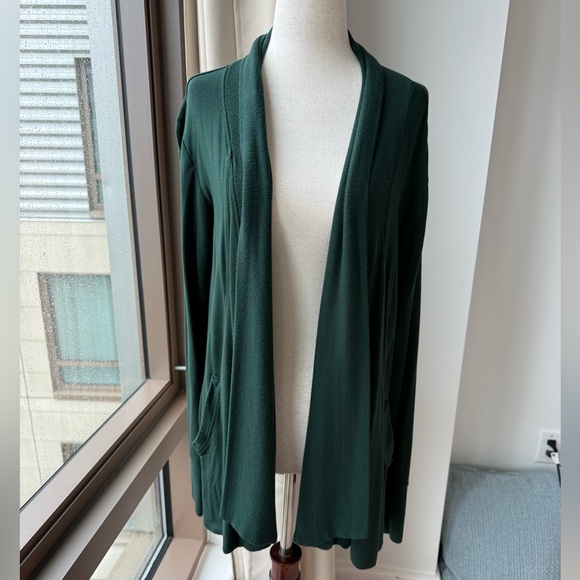 Athleta Forest Green Open Front Cardigan - Picture 1 of 9